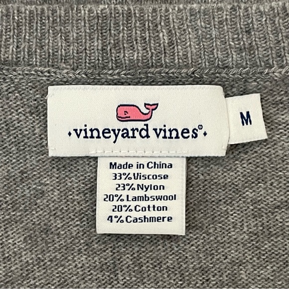 Vineyard Vines Gray Pocket Crewneck 3/4 Sleeve Sweater Size Medium - Picture 4 of 4